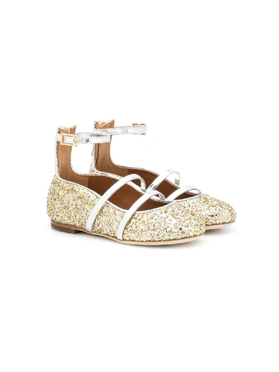 Malone Souliers Kids' Robyn Smalls Ballerinas In Gold