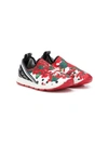 DOLCE & GABBANA FLORAL SLIP ON SNEAKERS