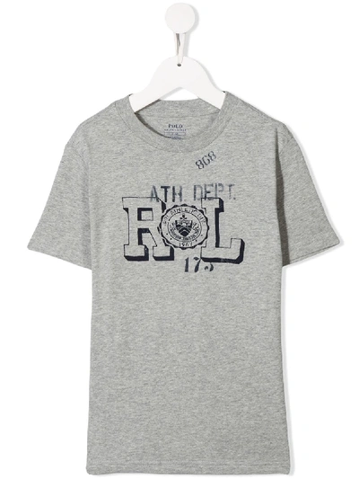 Ralph Lauren Kids' Monogram Logo T-shirt In Grey