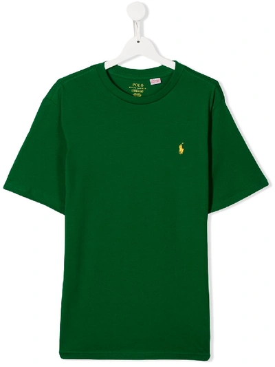 Ralph Lauren Teen Logo Embroidered T-shirt In Green