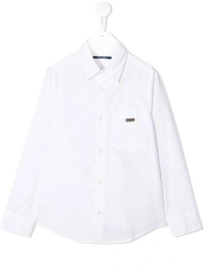 Aston Martin Kids' Chest Pocket Shirt In White
