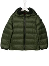 Ai Riders On The Storm Kids' Hooded Puffer Jacket In Green