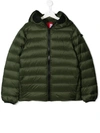 Ai Riders On The Storm Teen Hooded Puffer Jacket In Green