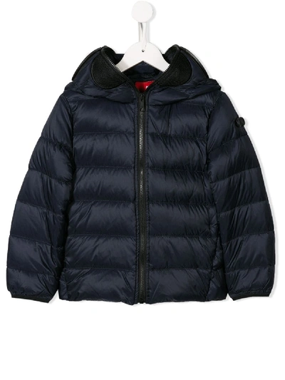 Ai Riders On The Storm Kids' Hooded Puffer Jacket In Blue