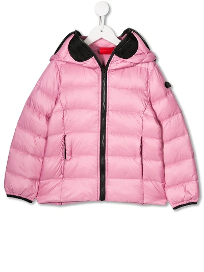 Ai Riders On The Storm Kids' Padded Hooded Jacket In Pink