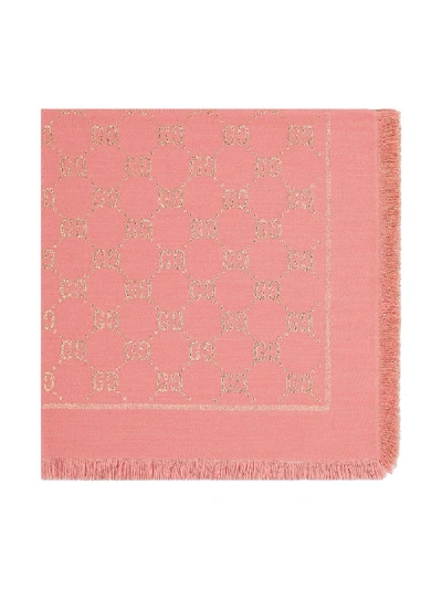 Gucci Kids' Cotton Tricot Knit Blanket In Pink