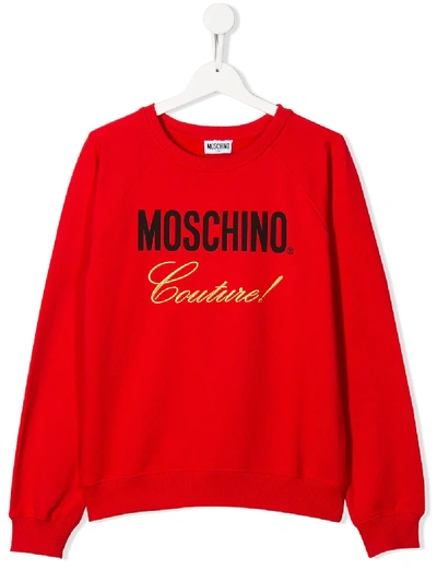 Moschino Teen Couture Sweatshirt In Red