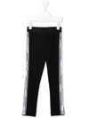 Lanvin Enfant Logo Print Side Panel Leggings In Black