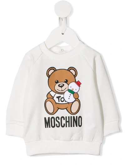 Moschino Babies' Logo Teddy Print Sweatshirt In Unica