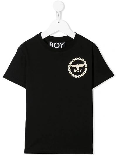 Boy London Kids' Logo Print T-shirt In Black