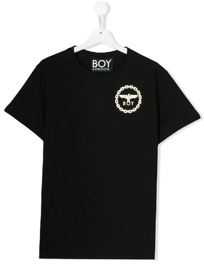 Boy London Teen Logo Print T-shirt In Black