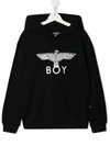 Boy London Teen Eagle Print Hoodie In Black