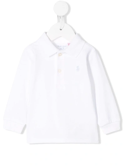 Ralph Lauren Babies' Logo Embroidered Polo Shirt In White