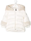 Moncler Babies' Faux Fur Trim Padded Jacket In White