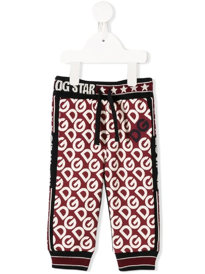 Dolce & Gabbana Babies' Logo Print Track Trousers In Red