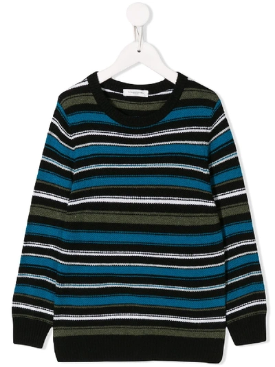 Paolo Pecora Kids' Striped Jumper In Black