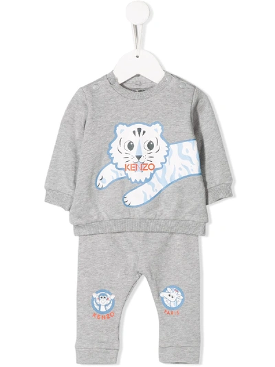 Kenzo Kids' Crazy Jungle Tracksuit In Grey