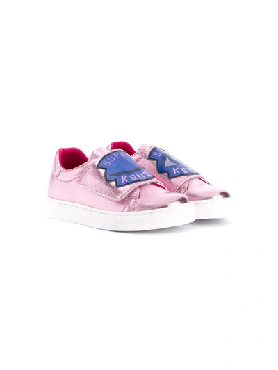 Kenzo Kids' 'super' Slip-on-sneakers In Pink