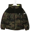 Moncler Kids' Camouflage Print Padded Jacket In Green