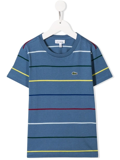 Lacoste Kids' Embroidered Logo T-shirt In Blue