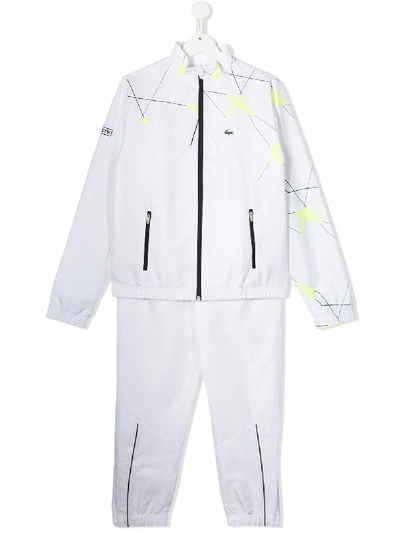 Lacoste Kids' Embroidered Logo Tracksuit In White