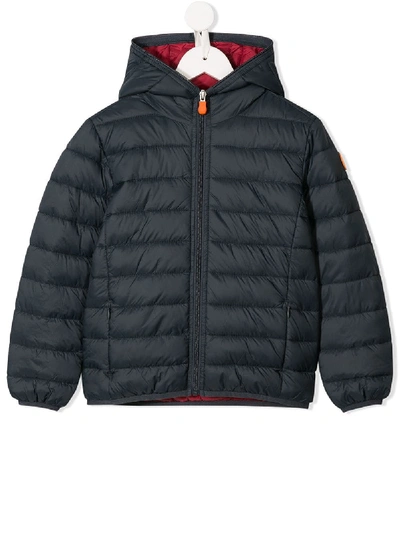 Save The Duck Kids' Hooded Puffer Coat In Grey