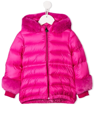 Moncler Babies' Hooded Padded Jacket In Pink