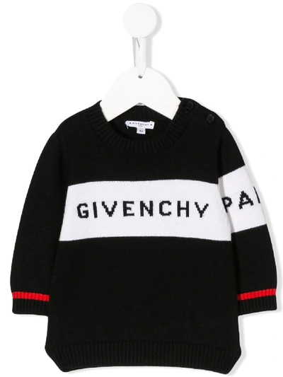 Givenchy Babies' Branded Knitted Top In Black