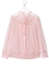Dolce & Gabbana Pussy Bow-fastening Silk Shirt In Pink