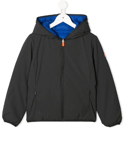 Save The Duck Kids' Reversible Zipped Jacket In Grey