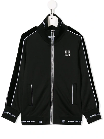 Givenchy Kids' Logo Print Bomber Jacket In Black