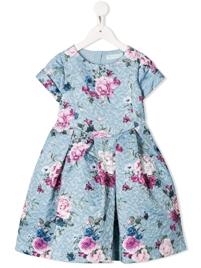 Abel & Lula Kids' Floral Print Dress In Blue