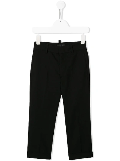 Dsquared2 Kids' Straight-leg Tailored Trousers In Black