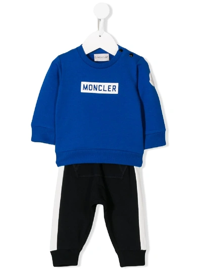Moncler Babies' Logo Tracksuit In Blue