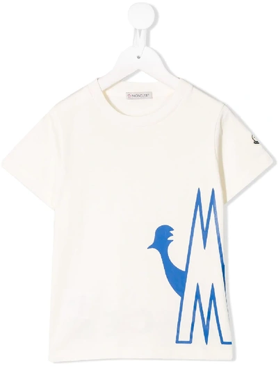 Moncler Kids' M Logo T-shirt In White