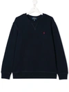 Ralph Lauren Kids' Embroidered Polo Pony Sweatshirt In Navy