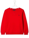 Polo Ralph Lauren Logo Embroidered Sweatshirt In Red