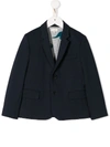 Paul Smith Junior Kids' Fitted Cotton Blazer In Blue