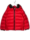Ai Riders On The Storm Kids' Logo Patch Padded Jacket In Red