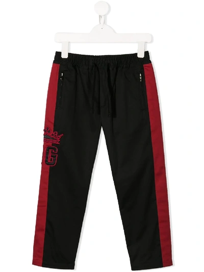 Dolce & Gabbana Kids' Branded Track Trousers In Black