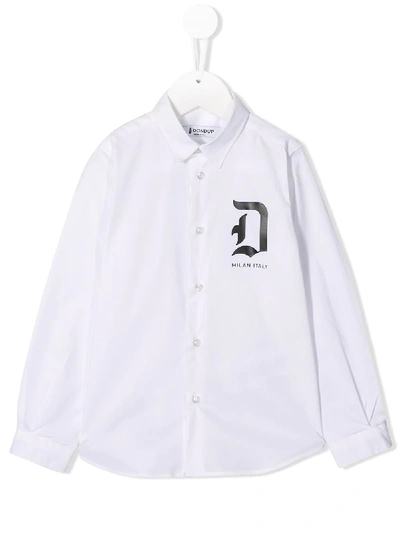 Dondup Kids' Printed Logo Shirt In White