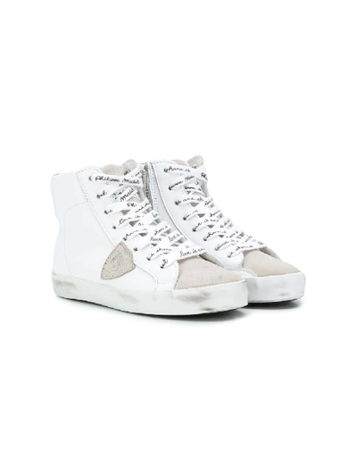 Philippe Model Kids' Hi-top Trainers In White