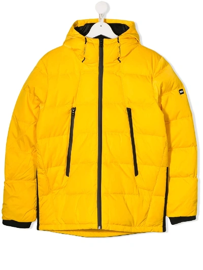 Hugo Boss Teen Padded Puffer Jacket In Yellow