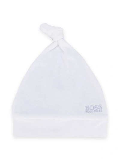 Hugo Boss Babies' Knotted Logo Cap In White