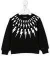 Neil Barrett Lightning Bolt Print Sweatshirt In Black
