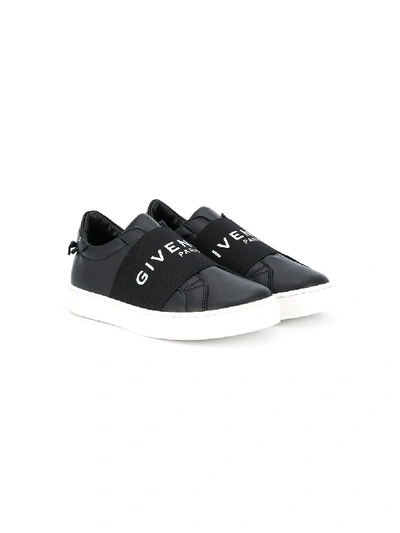 Givenchy Kids' Logo无带板鞋 In Black