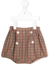 Siola Babies' Check Print Shorts In Brown