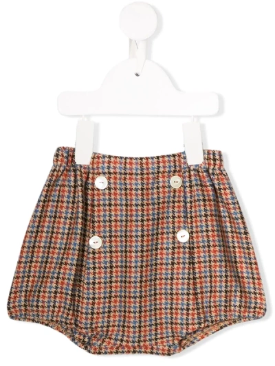 Siola Babies' Check Print Shorts In Brown