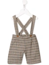 Siola Babies' Check Print Overall Shorts In Brown