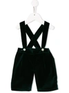 Siola Velvet Overall Shorts In Green